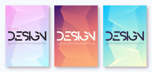Wall Mural - set of minimalist gradient geometric cover design. vector illustration