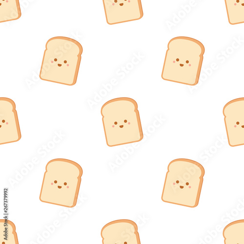 Cartoon bread slices pattern Canvas Print