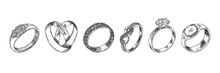 Different Isolated Jewelry Rings Set