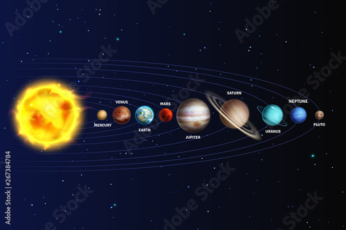 Solar System Realistic Planets Space Galaxy Universe Sun