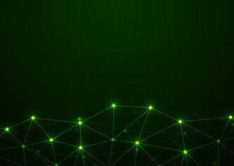 Poster - abstract technology background with connecting dots and lines. data and technology concept, network 