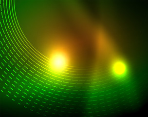 Neon circles abstract background