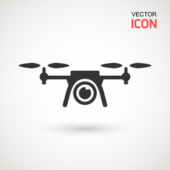 Wall Mural - photo and video drone icon. drone quadrocopter with action camera.
