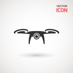 Wall Mural - photo and video drone icon. drone quadrocopter with action camera.