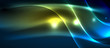 © antishock - Glowing abstract wave on dark, shiny motion, magic space light. Techno abstract background