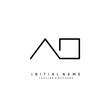 Initial A O AO minimalist modern logo identity vector