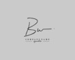 B W BW Signature initial logo template vector