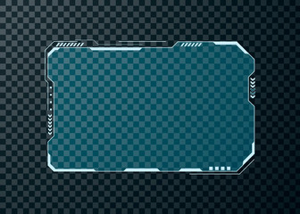Poster - HUD futuristic user interface screen element. Abstract control panel layout design. Sci fi virtual tech display. Vector illustration isolated on transparent background