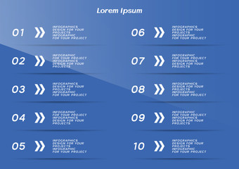 Sticker - Infographic table or web banner design with numbered steps