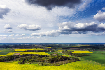 Wall Mural - Fields and roads in latvian countryside.