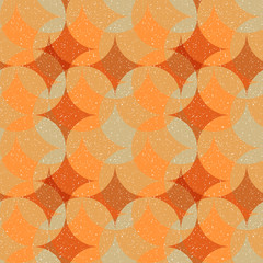 Aufkleber - Mosaic of circles, semicircles and diamonds shaped elements in retro style. Geometric vector seamless pattern.