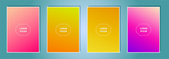 Aufkleber - A4 format colorful gradient modern cover design. Geometric shapes and lines. Background for banner, flyer, business card, poster, wallpaper, brochure