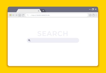 Poster - Browser interface. Website window mockup, internet screen frame, browser tab. Vector empty web window navigation design template