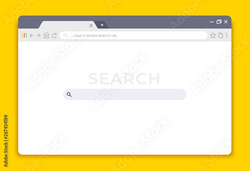 Browser Interface Website Window Mockup Internet Screen Frame Browser Tab Vector Empty Web Window Navigation Design Template Stock Vector Adobe Stock