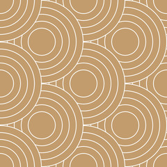 Poster - Abstract retro pattern of geometric shapes. Golden mosaic backdrop. Geometric wave of circles  background, vector