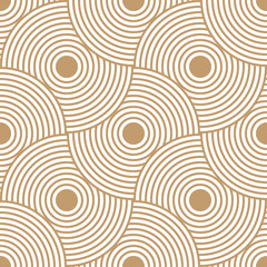 Poster - Abstract retro pattern of geometric shapes. Golden mosaic backdrop. Geometric wave of circles  background, vector