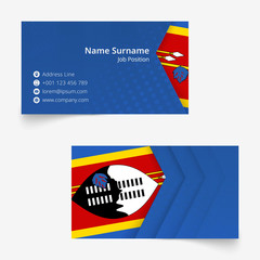 Wall Mural - Swaziland Flag Business Card, standard size (90x50 mm) business card template.