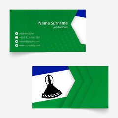 Wall Mural - Lesotho Flag Business Card, standard size (90x50 mm) business card template.