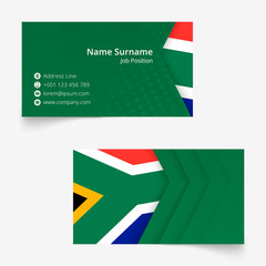Wall Mural - South Africa Flag Business Card, standard size (90x50 mm) business card template.
