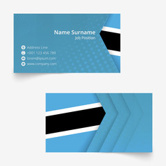 Wall Mural - Botswana Flag Business Card, standard size (90x50 mm) business card template.