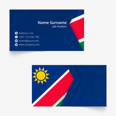 Wall Mural - Namibia Flag Business Card, standard size (90x50 mm) business card template.