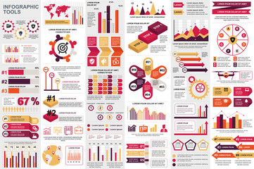 Poster - Infographic elements data visualization vector design template. Can be used for steps, options, business processes, workflow, diagram, flowchart concept, timeline, marketing icons, info graphics.