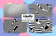 Abstract swirl liquify line pattern collection. background template for design identity, card, poster, brochure, flyer, web, print, social media.