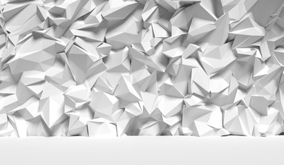 white abstract wall background, 3d render illustration