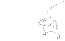 Beagle Puppy Silhouette Line Drawing Vector Illustration
