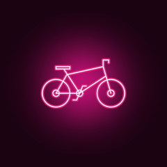 Canvas Print - Bycicle neon icon. Elements of ecology set. Simple icon for websites, web design, mobile app, info graphics