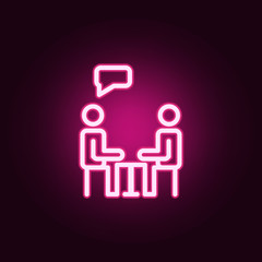 Poster - Dialogue human vector neon icon. Elements of education set. Simple icon for websites, web design, mobile app, info graphics