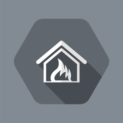 Wall Mural - Vector illustration of single isolated fire home icon