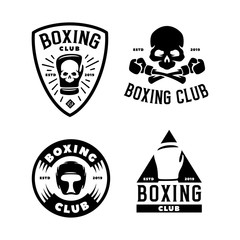 Wall Mural - Boxing club labels set. Vector vintage illustration.