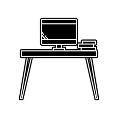Poster - Pc table  icon. Element of household for mobile concept and web apps icon. Glyph, flat icon for website design and development, app development