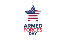 Armed Forces Day In May. Holiday Celebrated Annual In United States. Special Tribute To The Men And Women Of The Armed Forces. Poster, Card, Banner And Background. Vector Illustration