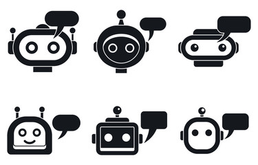 Poster - chatbot mobile icons set. simple set of chatbot mobile vector icons for web design on white backgrou