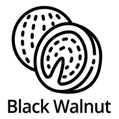 Poster - Black walnut icon. Outline black walnut vector icon for web design isolated on white background
