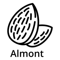 Poster - Almond icon. Outline almond vector icon for web design isolated on white background