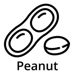 Poster - Peanut icon. Outline peanut vector icon for web design isolated on white background