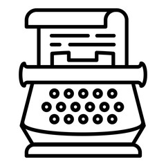 Poster - Retro typewriter icon. Outline retro typewriter vector icon for web design isolated on white background