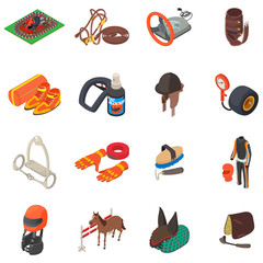 Poster - Fast movement icons set. Isometric set of 16 fast movement vector icons for web isolated on white background