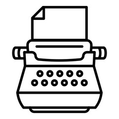 Poster - Old typewriter icon. Outline old typewriter vector icon for web design isolated on white background