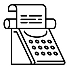 Poster - Classic typewriter icon. Outline classic typewriter vector icon for web design isolated on white background