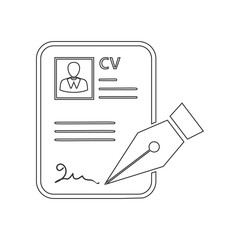 Poster - CV approvevent icon. Element of HR for mobile concept and web apps icon. Outline, thin line icon for website design and development, app development