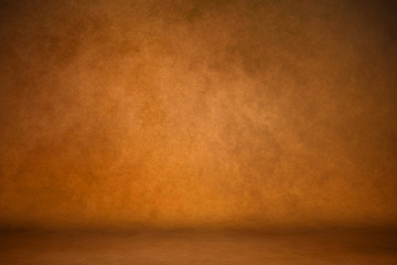 Background studio portrait backdrops brown canvas background on the wall and on the floor with a soft transition.