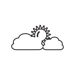 Poster - sun and clouds icon. Element of Landscape for mobile concept and web apps icon. Outline, thin line icon for website design and development, app development