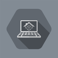 Wall Mural - House alert web system - Vector icon of computer application