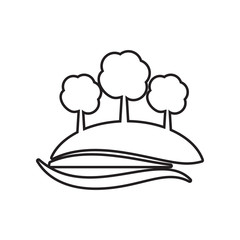 Poster - trees on a hill icon. Element of Landscape for mobile concept and web apps icon. Outline, thin line icon for website design and development, app development