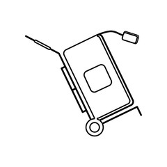 Poster - suitcase on a cart icon. Element of Logistic for mobile concept and web apps icon. Outline, thin line icon for website design and development, app development