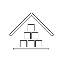 Poster - warehouse with packing box icon. Element of Logistic for mobile concept and web apps icon. Outline, thin line icon for website design and development, app development